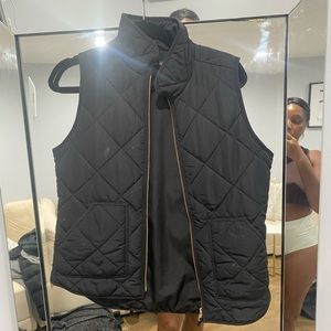 J Crew Black Quilted Vest